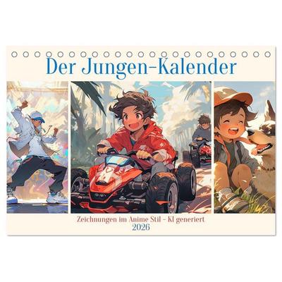 Der Jungen-Kalender (Tischkalender 2026 DIN A5 quer), CALVENDO Monatskalender