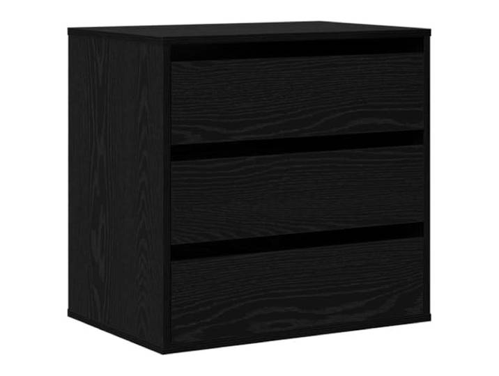 XHNIFBN Schubladenschrank Schwarz 60x41x58 cm 3 Schubladen Kommode Praktische Beistellkommode für das Schlafzimmer mit 3 geräumigen Schubfächern aus formstabilem Holzwerkstoff in Schwarz.