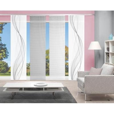 Schiebegardine VISION S "4ER SET HEIGHTS" Gr. 1, grau, B:60cm H:260cm, Polyester, Gardinen, HxB: 260x60, Schiebevorhang 4er Set Digitaldruck