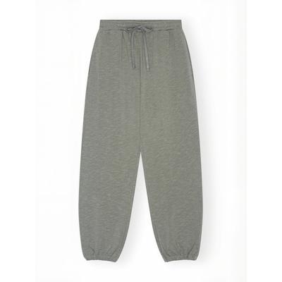 Chinos MOSHI MOSHI MIND "moshi moshi mind Trouser zen", Damen, Gr. L, Normalgrößen, grau (khaki gray), Obermaterial: 100% Baumwolle, Hosen