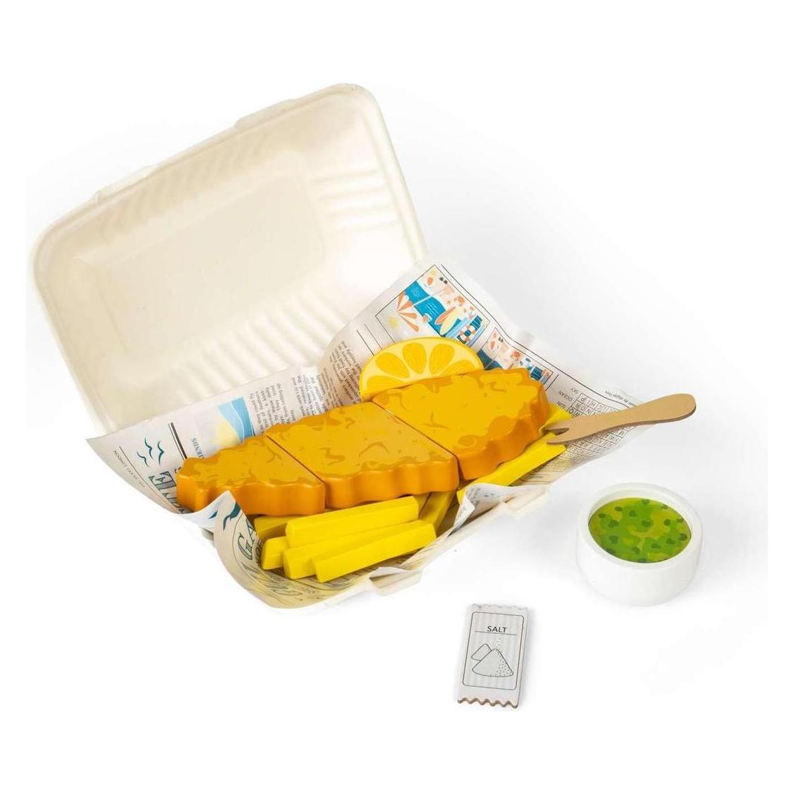 Bigjigs Fish and Chips-Spielset aus Holz, 26-teilig. (BJ37028)