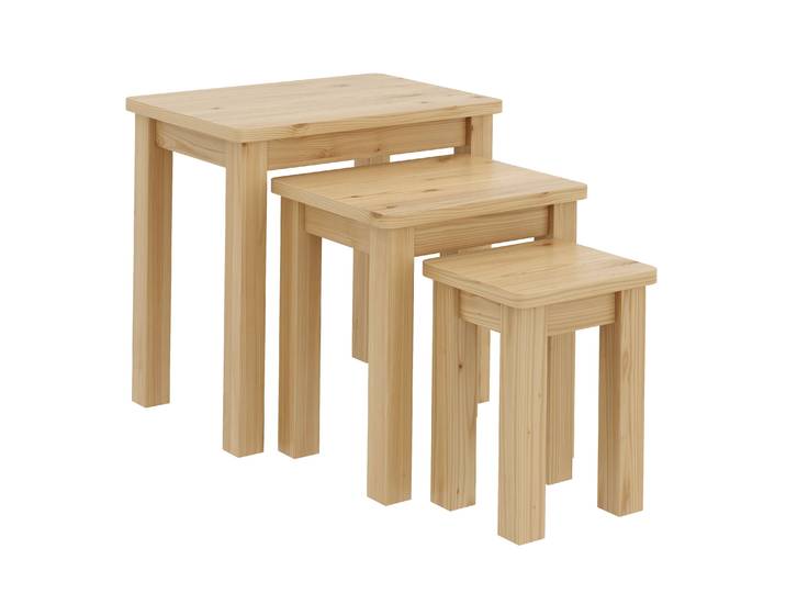 Beistelltisch Holz LUIGI 3-teilig natur