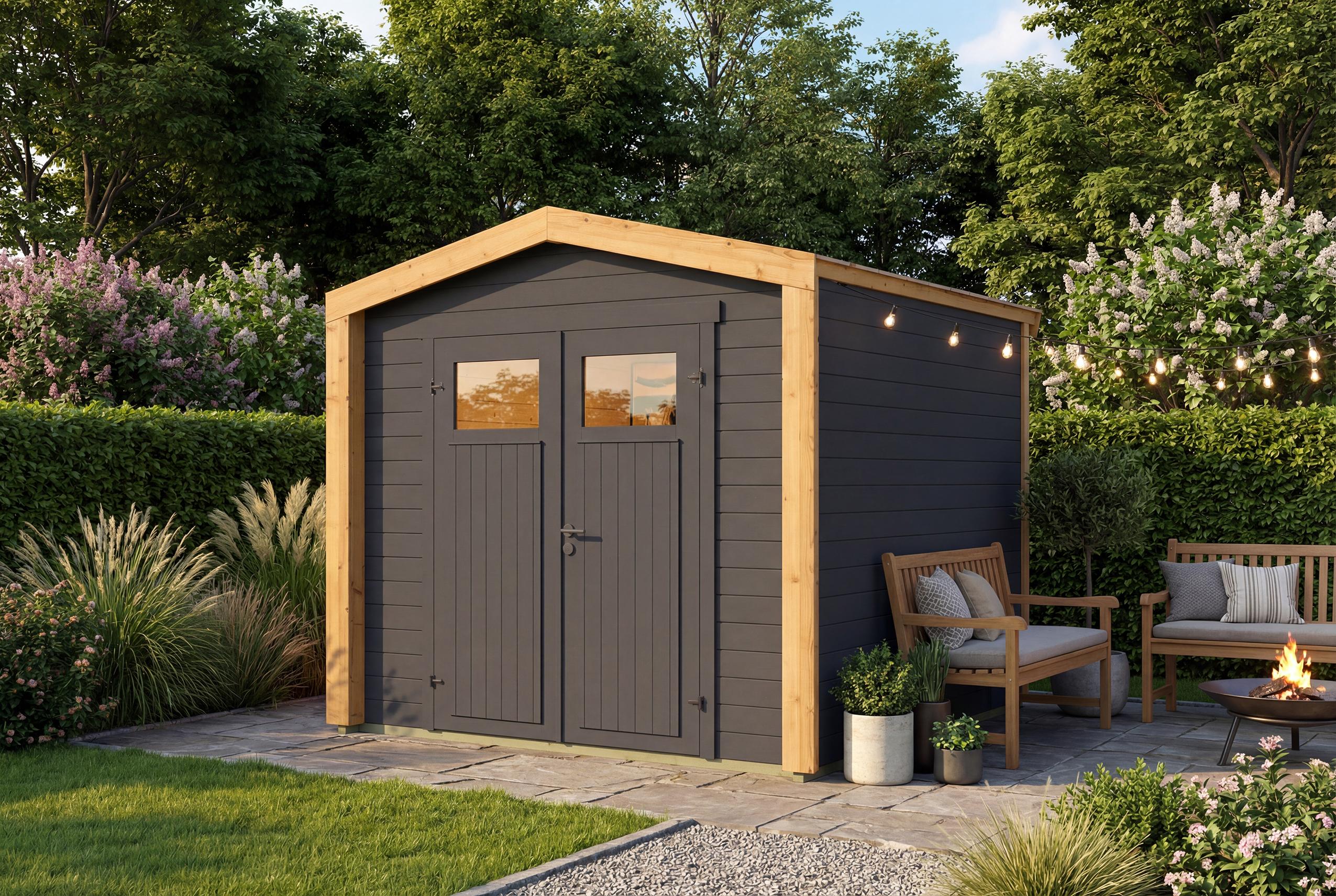 Gartenhaus Killarney, 235x235cm, Anthrazit, 19mm
