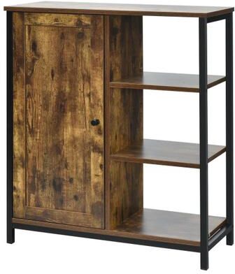 Costway Multipurpose Freestanding Storage Cabinet with 3 Open Shelves and Doors