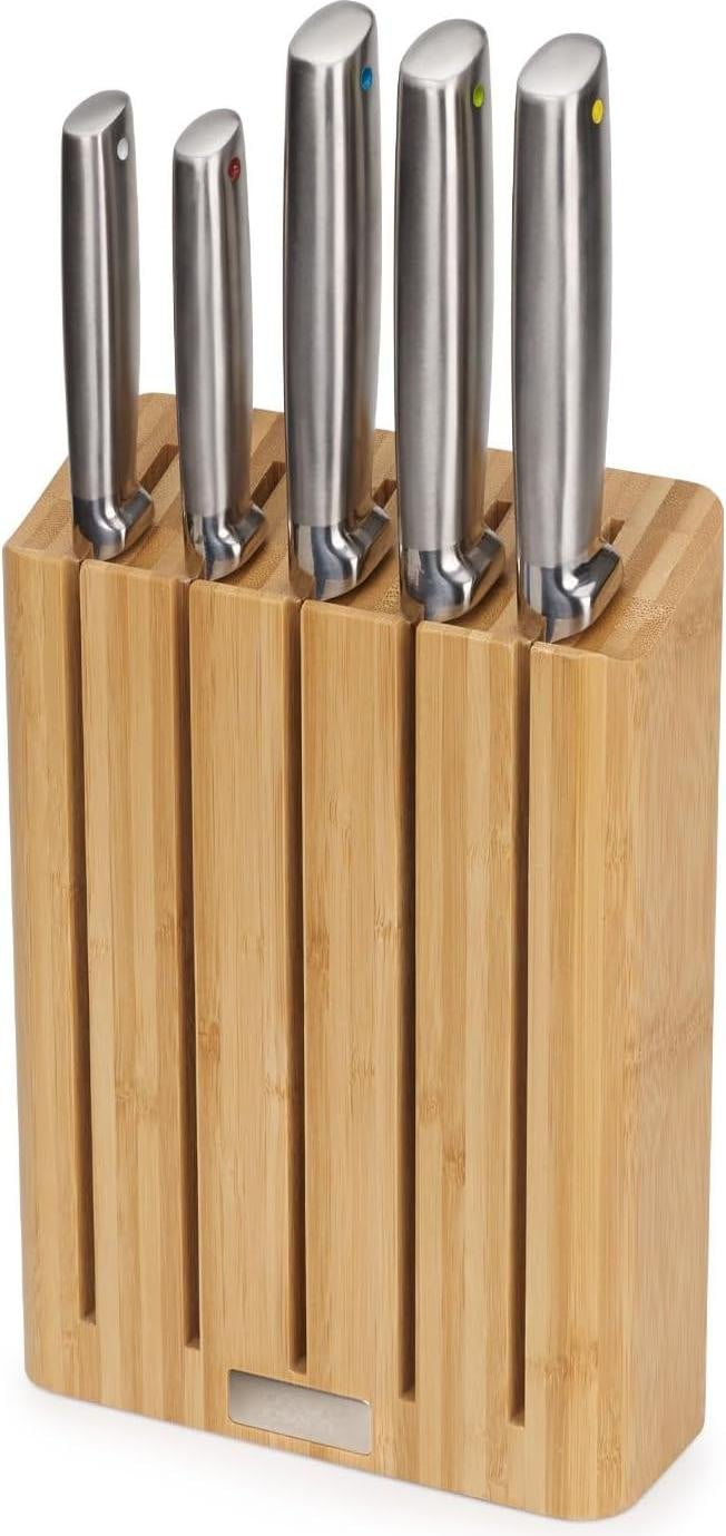 Joseph Joseph Elevate 5-delige messen set van staal met bamboe handgrepen