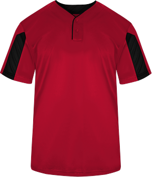 Alleson Athletic 7976 Striker Placket in Red/Black size 2XL   Polyester 797600, BG7976