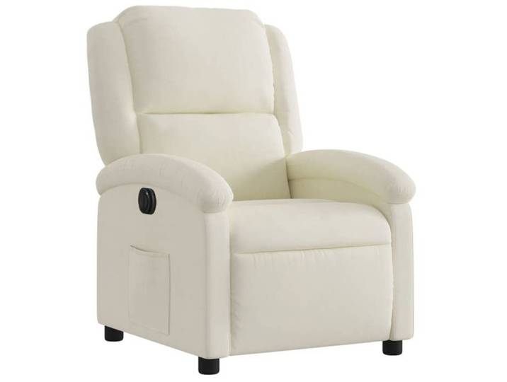 Fauteuil inclinable électrique avec Repose-Pied Ajustable Crème Velours S728