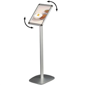 Update-Displays Infoständer aus Aluminium, silber, A4, 100 cm Höhe, Hoch- oder Querformat