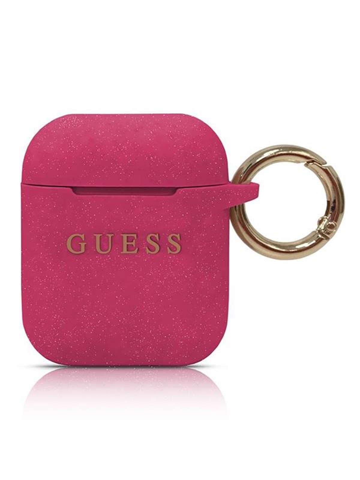 GUESS GUACCSILGLFU AirPods cover fuchsia / fuchsia Silicone Glitter