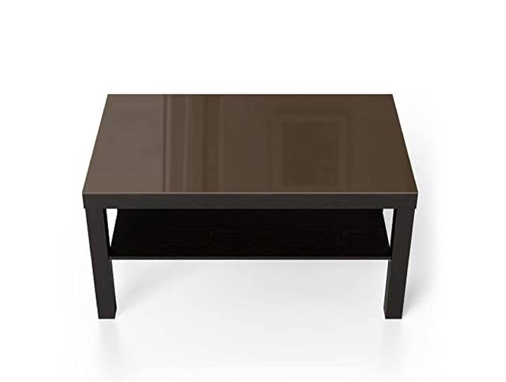 DEQORI Glastisch schwarz groß 90x50 cm Unifarben - Braun ausgefallener Beistelltisch aus Glas Hochglanz Couchtisch fürs Wohnzimmer moderner Couch Tisch mit Design