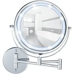 Wenko LED Wandspiegel »Lumi« 5-fach Vergrößerung silber