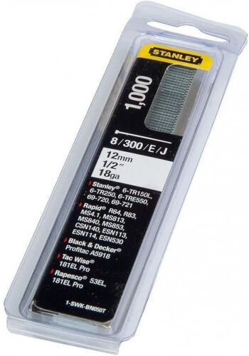 Stanley 1-SWK-BN050T 12 mm/1/2&amp;quot;/18 Clous type 8/300/E/J, 1000 pieces