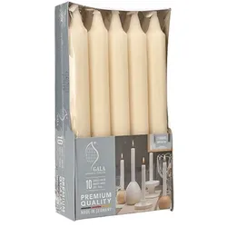 Papstar Tafelkerzen Ø 2 cm · 19 cm creme, 16 x 10 Stück