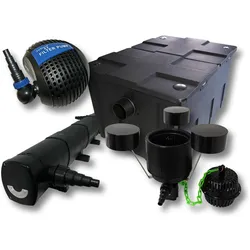Wiltec, Brunnen + Gartenteich, Set: Teichfilter 60000l 72W UVC Teichklärer 80W Teichpumpe Skimmer 601