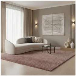 Hochflorteppich SALZACH, einfarbig, Rosa, 120 x 170 cm
