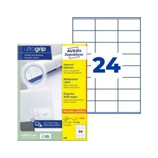 Avery Zweckform 3490 Universal-Etiketten 7.0x3.6 cm (25 Blatt (600 Etiketten))