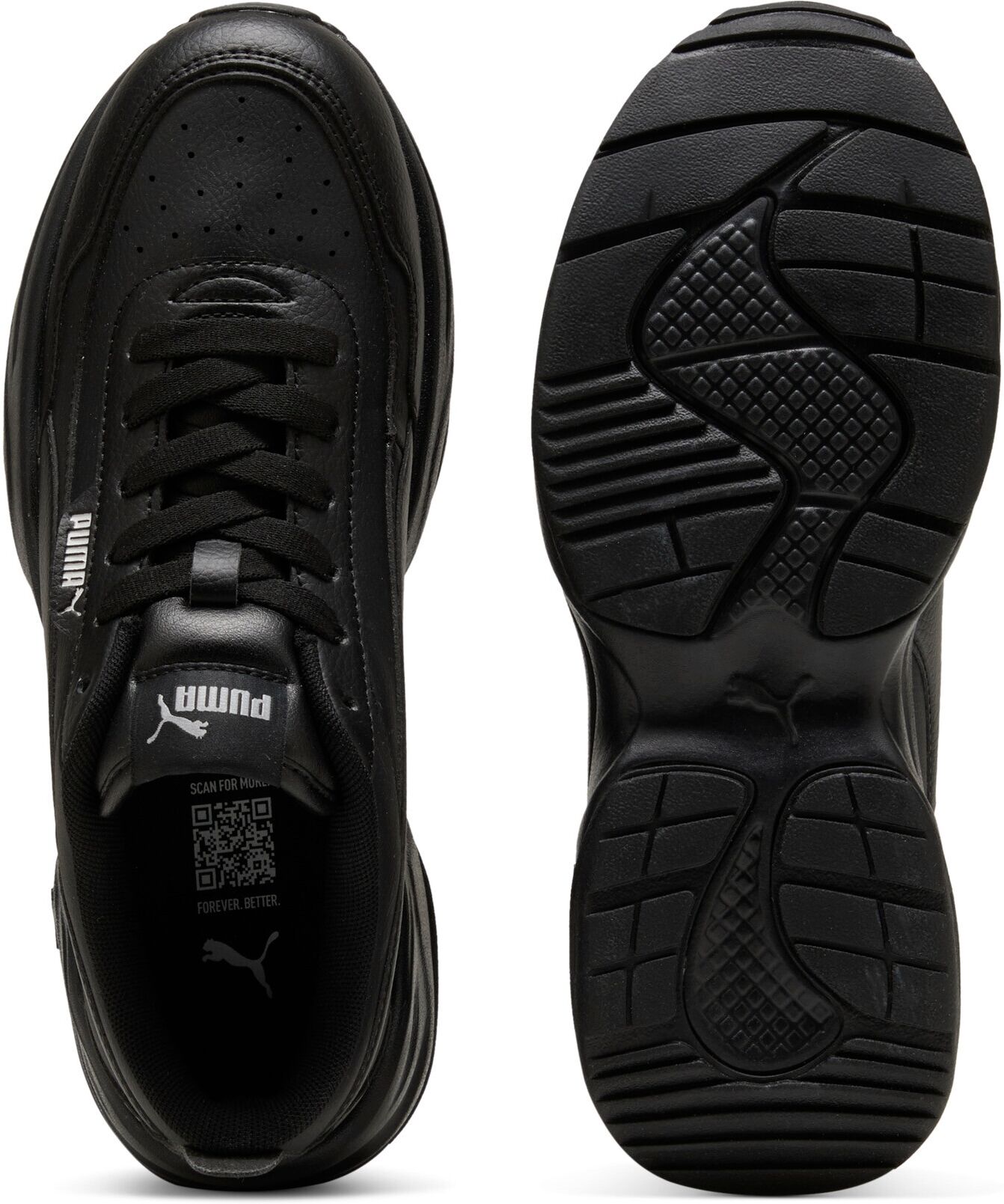 Sneaker PUMA "CILIA MODE", Damen, Gr. 37,5, Textil, schwarz (puma schwarz, puma silber), Synthetik, Schuhe Sneaker, für Alltag, mit SOFTFOAM+ Einlegesohle, Topseller