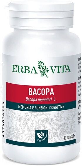 Erba Vita Bacopa 60 Capsule - Integratore per Memoria e Funzioni Cognitive