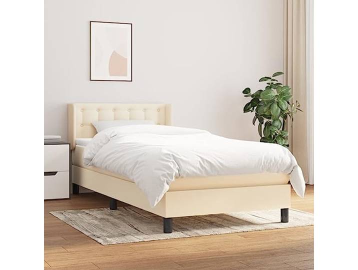 RJPLMFV Lattenrost, Matratze, cremefarben, 100 x 200 cm, Stoff Verstellbarer Kopf, Taschenfedern, mittlere Unterstützung, weicher Matratzenschoner, einfache Montage