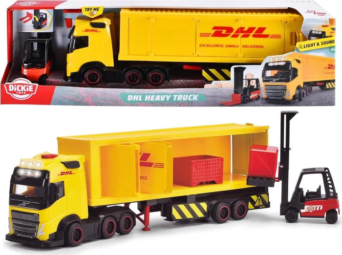 Dickie DHL Volvo FH 16 Lkw mit Gabelstapler