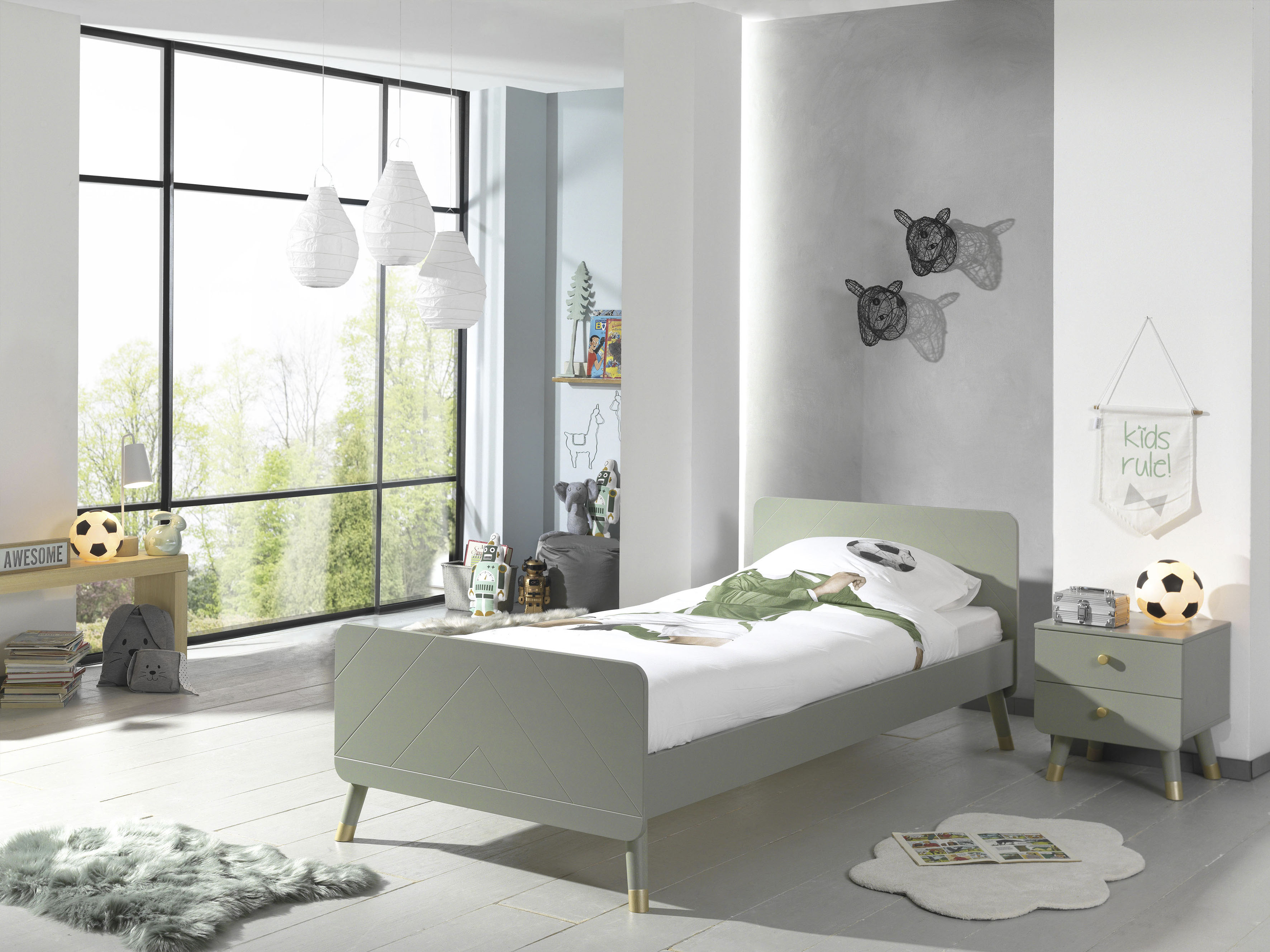 Jugendzimmer-Set VIPACK "Billy", grün (olive grün), Schlafzimmermöbel-Sets, Jugendzimmer-Set olive grün Einheitsgröße
