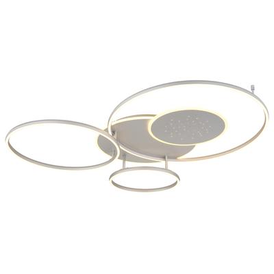 GLOBO LIGHTING Deckenleuchte "JOHNSON", weiß (silberfarben), 1, Ø 70cm H: 13cm, 1 Stk., Leuchten, Smarte LED-Deckenleuchte, dimmbar, Fernbedienung, flexibel, Deckenleuchte