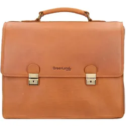 Greenland Nature Nature Aktentasche RFID Leder 40 cm Laptopfach (16"), Notebooktasche, Braun
