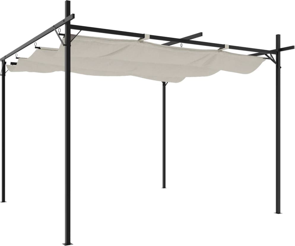 vidaXL Pergola avec toit rétractable crème 295x292x230 cm