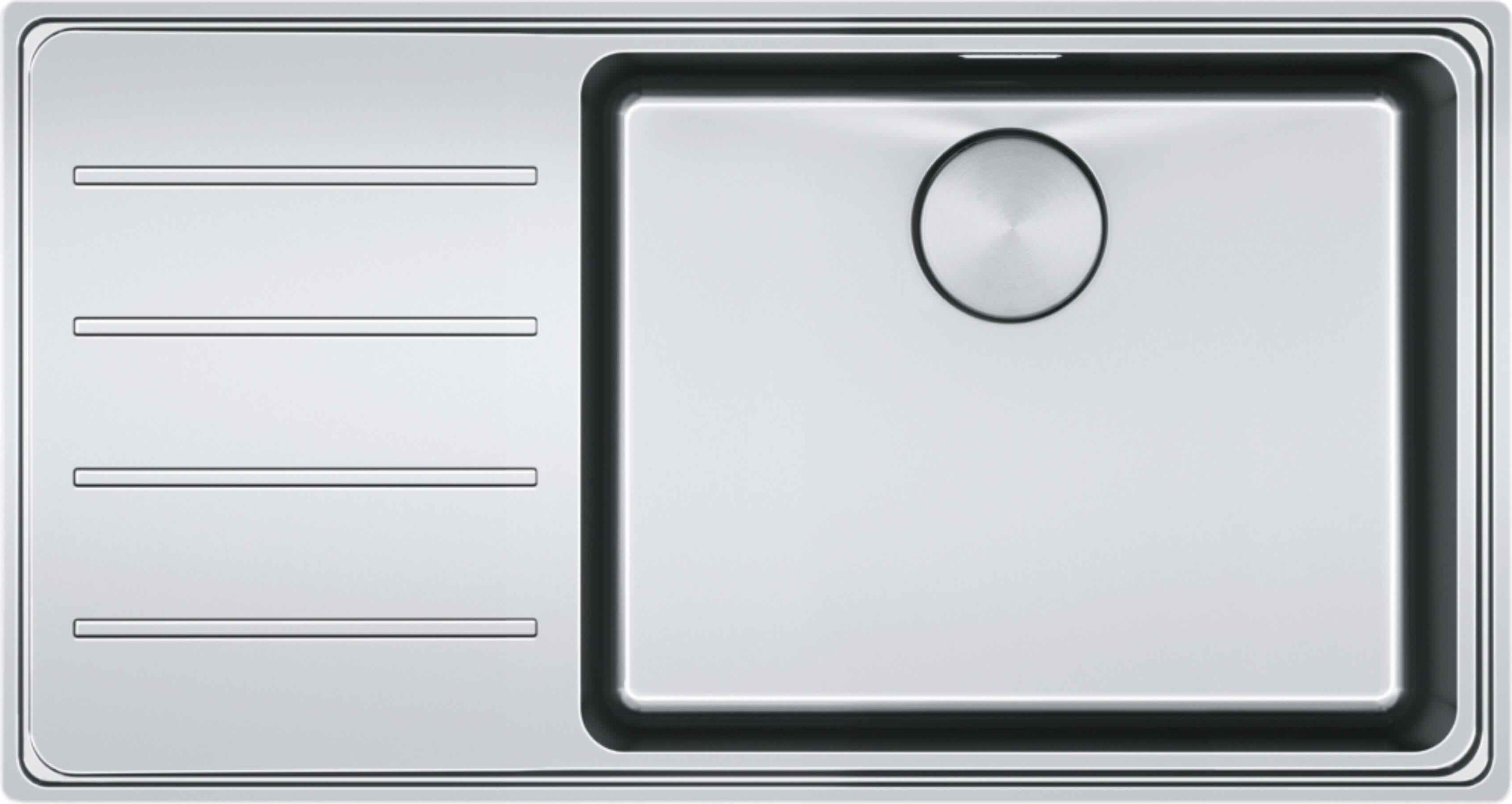 FRANKE Spüle MYTHOS MYX 211 mit Druckknopfventil und verdecktem Überlauf / Ausschnitt Slimtop 846x444 mm