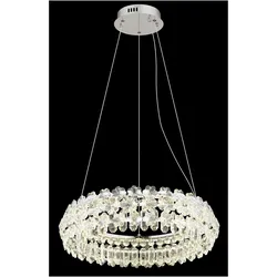 Globo, Pendelleuchte, Diann LED Hängeleuchte 50W Neutralweiss Verchromt, Metall Ø60cm 64140H (4460 lm)