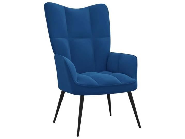 Chaise de relaxation Moderne - Fauteuil Salon Bleu Velours 8 4Kg FR2023