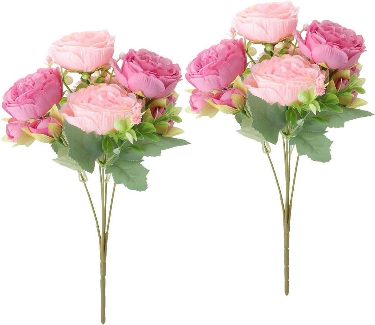 Realistisch kunstmatig pioenrozen boeket van zijden bloemen voor woonkamer decoratie