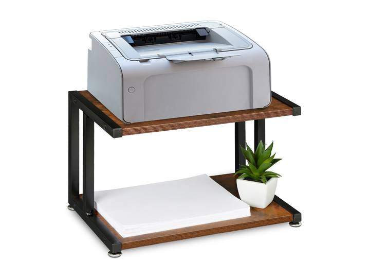 Druckerständer Industrial Design Dunkelbraun-Schwarz