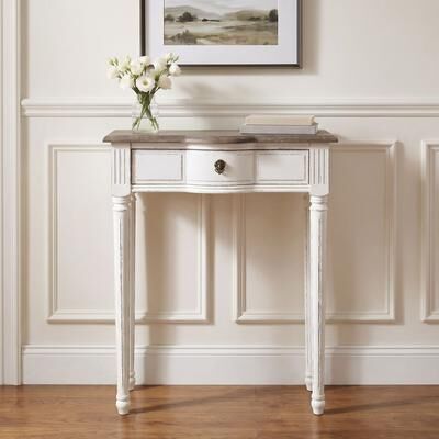 Lydia Console Table with Drawer - Bayur Wood Top & Painted Base by East at Main