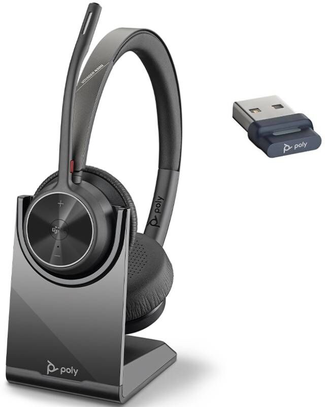 Poly Voyager 4320 USB-A Microsoft Teams + Socle de charge Un micro-casque stéréo sans-fil flexible pour une immersion sonore complète lors de vos