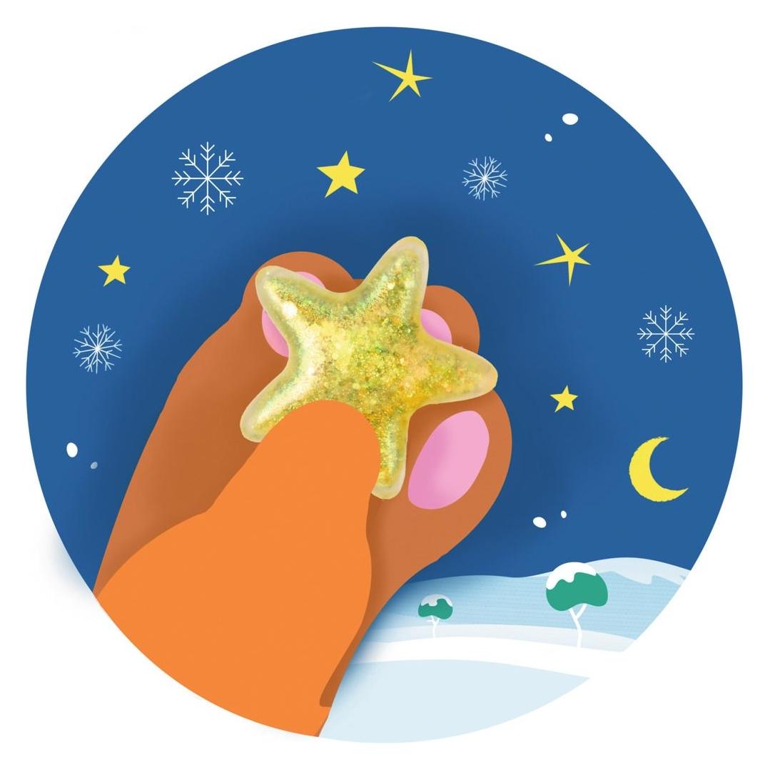 Trendhaus MAGIC MOMENTS SNOW FRIENDS Glitzer-Maltose-Stern, 3-fach sortiert (965950)