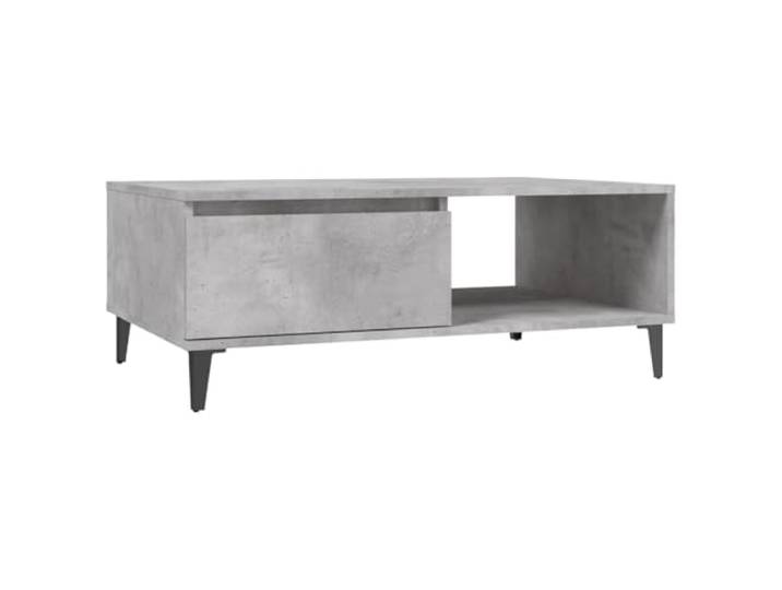 GHVBNMF Couchtisch Betongrau 90x60x35 cm Wohnzimmertisch Holzwerkstoff Modernes Design mit praktischer Ablagefläche für Ihr Wohnzimmer. Robuste Metallbeine bieten hervorragende Stabilität.