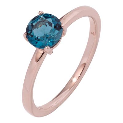 Goldring JOBO "Ring mit Blautopas" Gr. 50, rosa (roségold 585), Fingerringe, Damen, 50, Roségold 585, Goldring, 585 Roségold