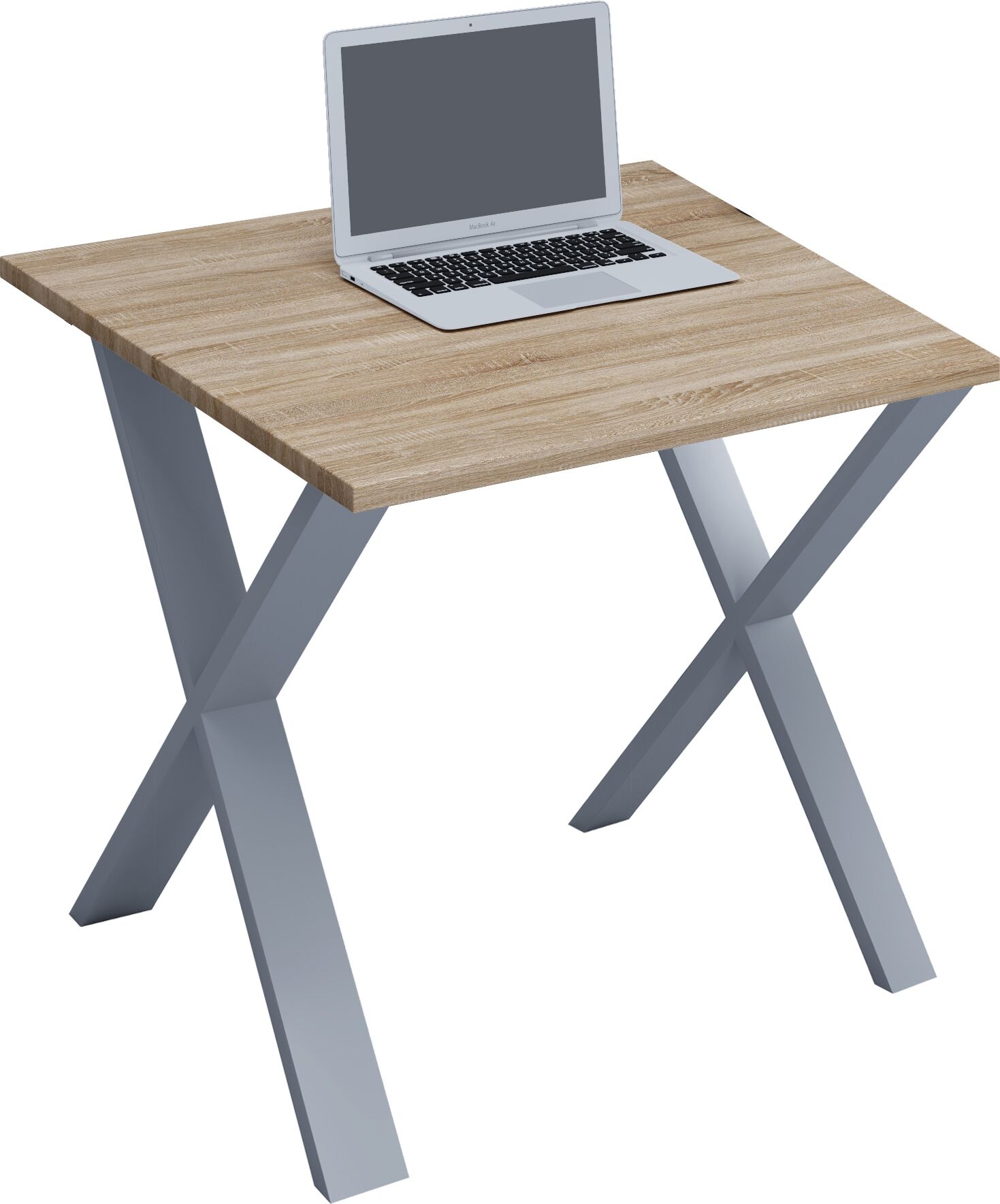 Schreibtisch VCM "Schreibtisch Bürotisch Computertisch 80x80 Lona X", braun (silber, sonoma, eiche), B:80cm T:80cm, Tische, Schreibtisch