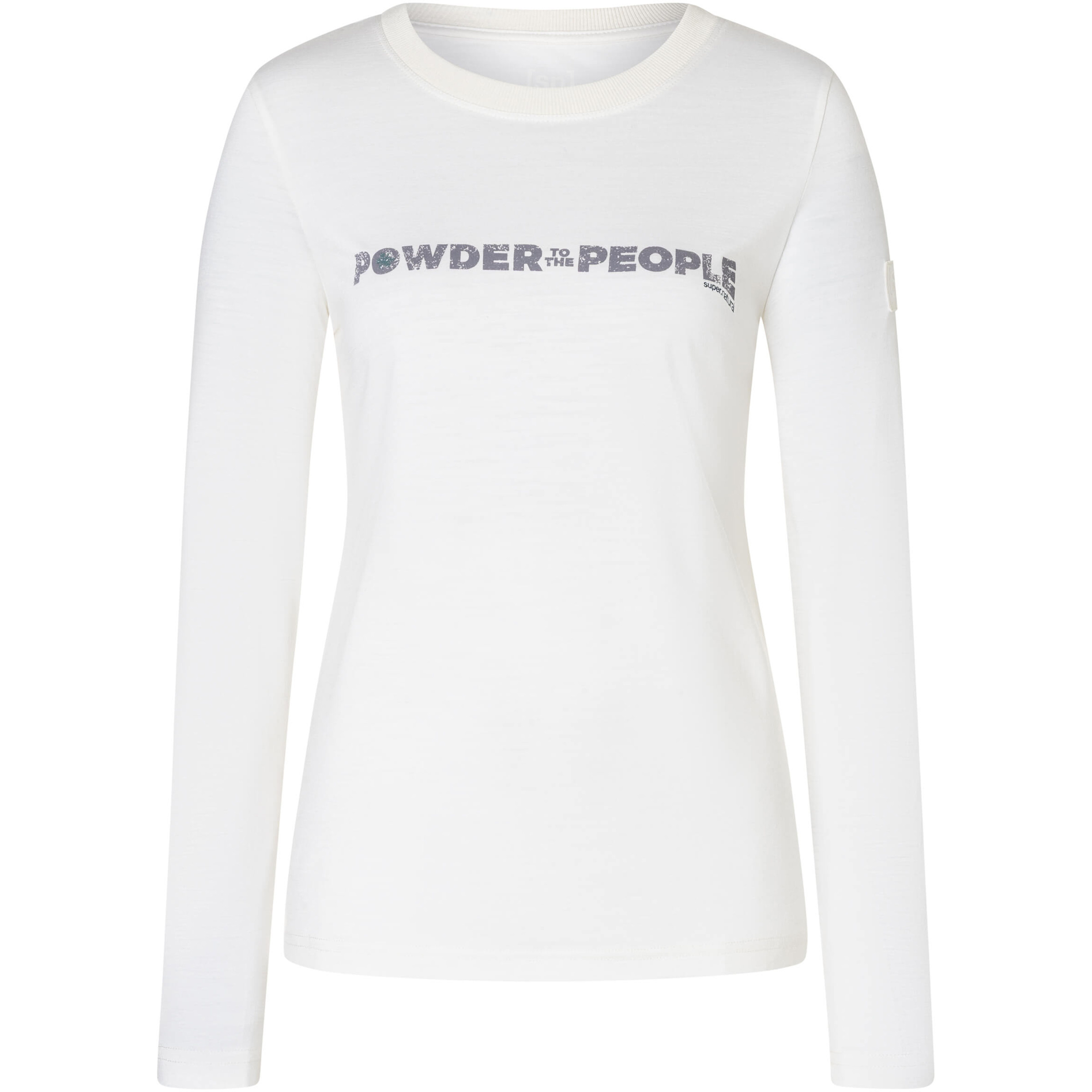 Super.Natural Powder To The People J Damen Longsleeves Merino weiss Größe S Lifestyle Hautfreundlich Merinowolle
