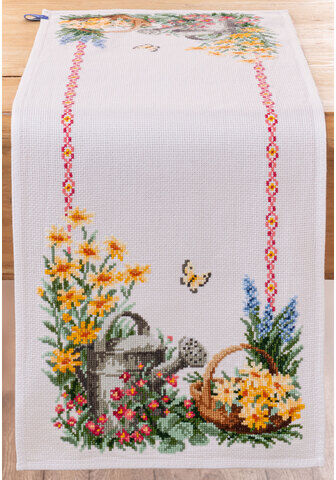 Stickläufer "Gartenzeit"