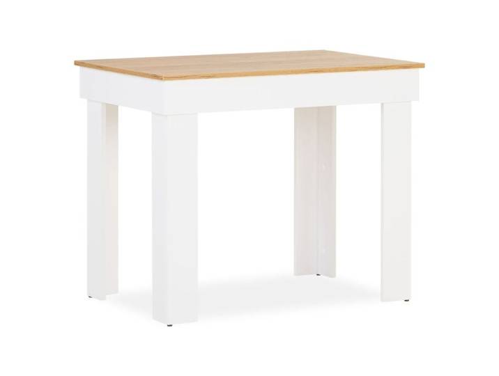 Table à Manager 90x60 cm Table Salle a Manger Table de Cuisine en Bois Chêne Blanc Table de Salon Salle de Séjour