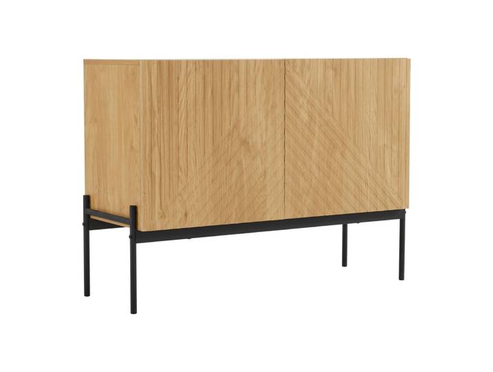 Buffet avec 2 portes et pieds en métal, buffet design linéaire
