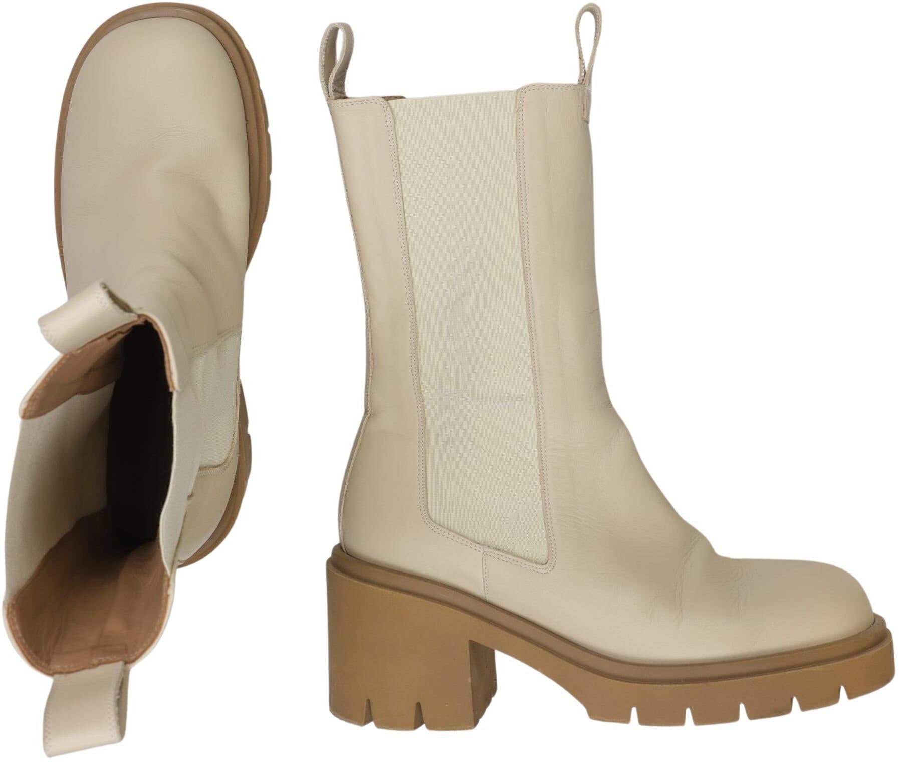 Flattered Damen Stiefel, Beige, Gr. EU 40, Leder - Second Hand