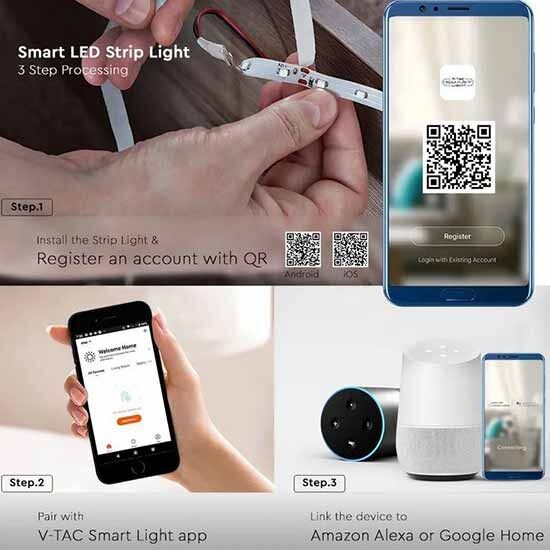V-Tac Vt-2427 Wifi Controller Mit Ir-Fernbedienung Für Led-Streifen 3in1 12v/24v 12 Tasten Works With Smartphone - Sku 2902