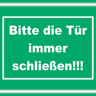HB-Druck Schild Bitte die Tür immer schließen grün-weiss A5 (148x210mm)