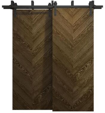 SARTODOORS Ego 5005 Marble Oak Wood Barn Bypass Doors