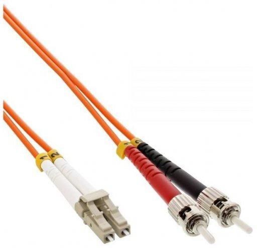 Mercodan 40400072 Fibre Optic Patch Cable LC-ST OM2 Duplex Multimode 50/125µm - Orange, 2mm, LSZH Halogen-Free