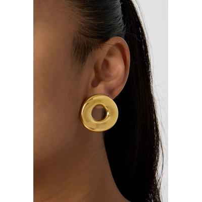 Paar Ohrstecker ADELIA´S "LIVAYA Ohrringe Ohrstecker in Donut-Form aus Edelstahl", Damen, Gr. Damen, Edelstahl, silber (silberfarben), Ohrringe, Modisch durch die plastische Donut-Form.