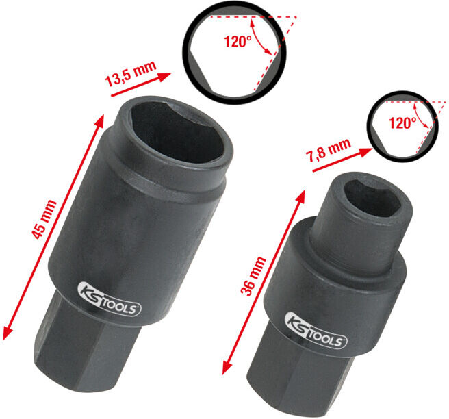 Jeu de douilles pour pompe à injection BOSCH, 2 pcs. ; KS Tools (152.1380)